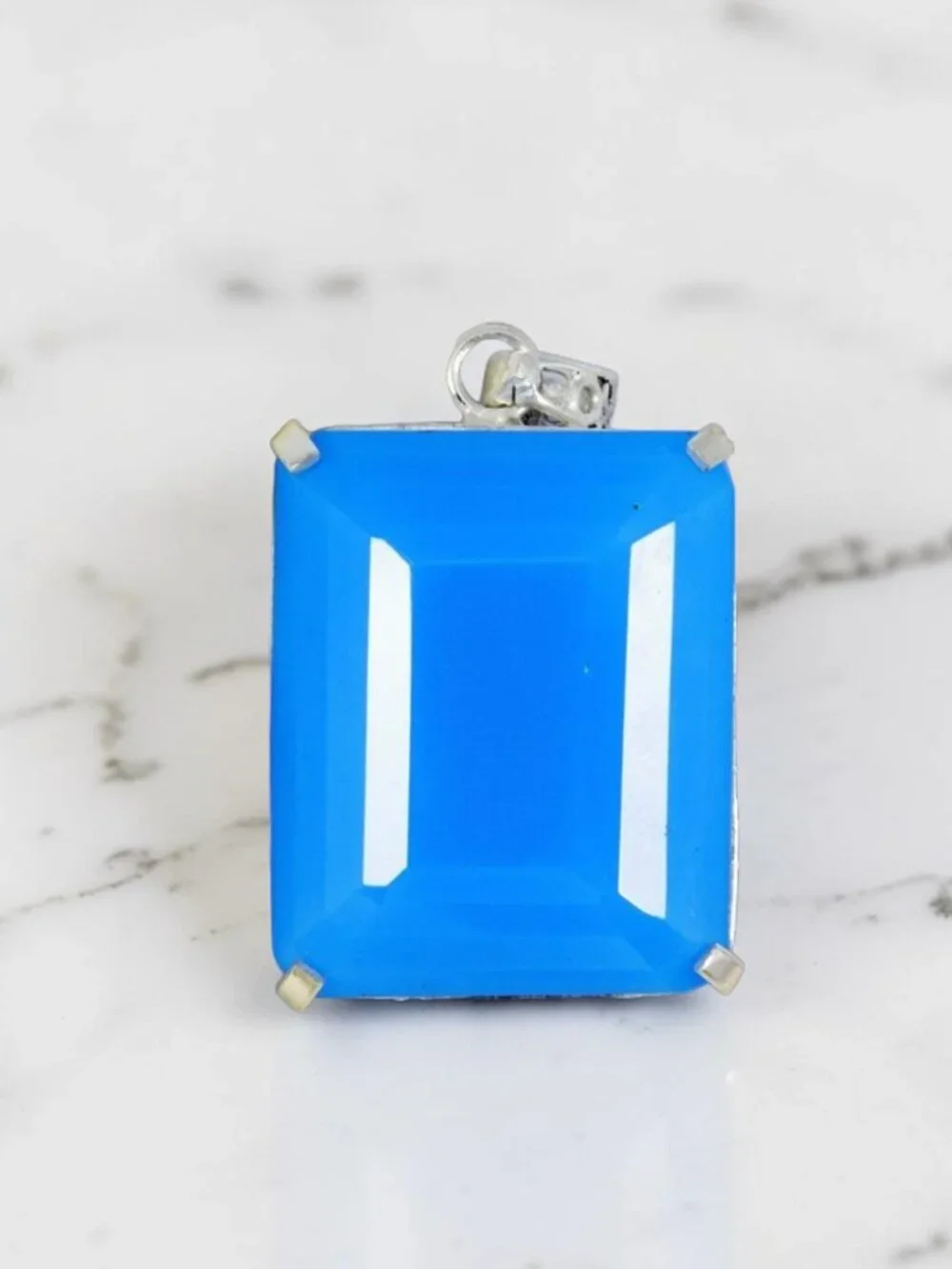 148.55 Ct Natural Welo Opal 925 Solid Silver AAA+ Emerald Cut Gems Pendant
